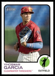 2022 Topps Heritage Minor League Yhoswar Garcia G11 Clearwater Threshers #27