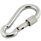 Small Non Rusting CARABINER CLIP with SCREW LOCK ~ 5mm x 50mm ~ STAINLESS STEEL