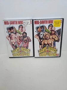 2 DVDs Mid South Wrestling Giants Midgets Heroes Villain 1 & 2 RARE! BRAND NEW - Imagen 1 de 2