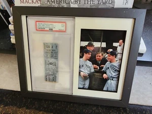 1937 NY Yankees-Lou Gehrig Ticket Stub (4 HITS) w/ Colorized Print-Framed - Picture 1 of 3