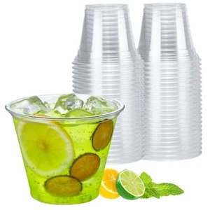 50 Pack 9 Oz Clear Plastic Cups Disposable Drinking Cups For Iced Coffee Cold Be - Picture 1 of 6