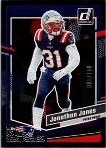 2023 DONRUSS PRESS PROOF SILVER PARALLEL #203 JONATHAN JONES 001/100 - Picture 1 of 2