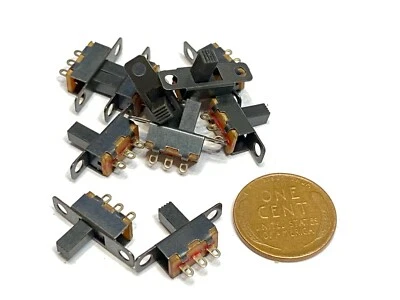 ENDLESSPARTS 10 Pieces SS12F15G6 ON/off 2 Position 1P2T SPDT Panel Mini Slide Switch C12