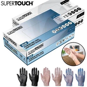 100 Disposable Vinyl Gloves Powder Latex Free Work Strong Multi-Purpose - Picture 1 of 5