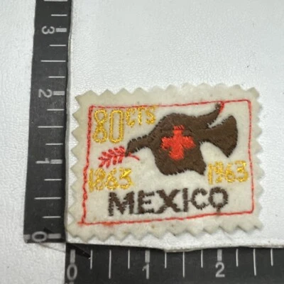 Parche de fieltro de colección tema paloma de la paz MÉXICO 80¢ esquema de color versión 6 00TO Foto 1 de 2
