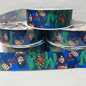 Superman POW DC Comics Printed Grosgrain Ribbon 5 Spools 1" 3yds Crafts - Picture 1 of 17