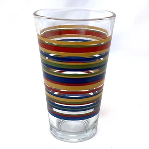 Libbey 16 Ounce Mambo "Fiesta" Glass Tumbler Multi-color Stripes - Picture 1 of 5