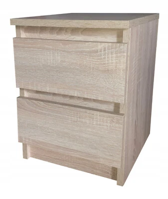 Comodino con cassetti color legno, comodino per camera da letto 30 x 30 cm - Immagine 1 di 4