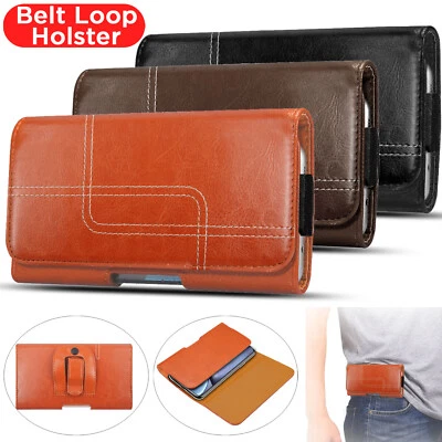 Belt Clip Loop Holster Leather Phone Holder Case For iPhone 14 13 12 11 XS 8 7 6 - Image 1 of 4