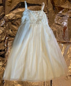 Monsoon GIRL Occasion dress IVORY PETAL CHIFFON age 4 yrs WEDDING PARTY PROM - Picture 1 of 7