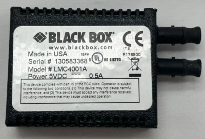 Black Box Network Services 10/100/1000 ST Media Converter US PS LMC4001A - Image 1 of 4