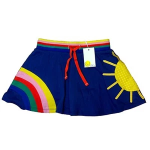 NUOVO Mini Boden 4-5Y Skort Jersey Applique Arcobaleno Sole Gonna Pantaloncini Ragazza 4T - Foto 1 di 12