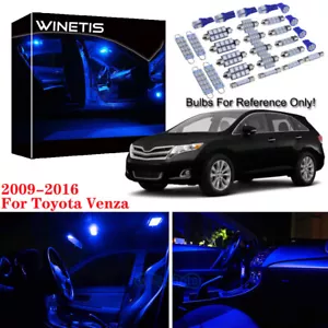 12Pcs Premium 12V Interior LED Package Kit Fit For Toyota Venza 2009-2016 Blue - Picture 1 of 12