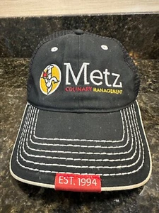 Metz Culinary Management Hat Black Adjustable Hat Adult Size Baseball Cap - Picture 1 of 7