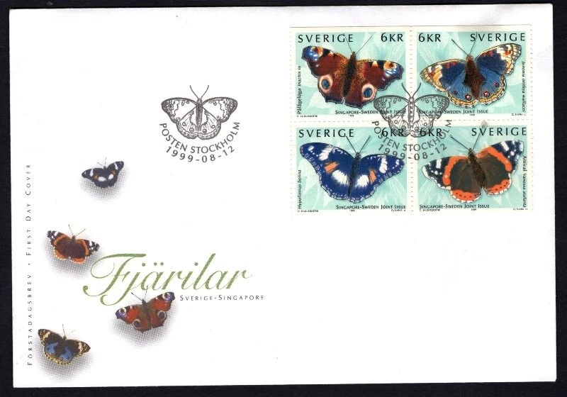 Sweden 1999 insects - butterflies - animals - nature MNH FDC - Image 1 of 1