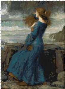 Casetta d'acqua fatta a mano tempesta fine art tempesta contato punto croce grafico modello - Foto 1 di 1