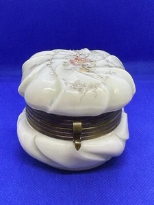Antique WAVECREST Trinket Box Circa 1900 Hand Painted Floral - Picture 1 of 12