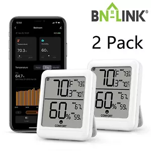BN-LINK 2Pcs Bluetooth Hygrometer Thermometer Temperature Humidity Monitor Meter - Picture 1 of 8