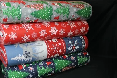 240cm Weihnachtsstoffe Popeline Baumwolle Stoff Baumwollstoff Basteln ÖKO-TEX - Bild 1 von 3
