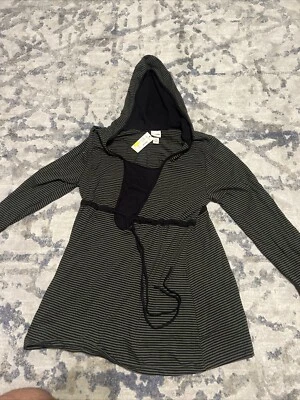 Nuevo Pullover con Capucha Lane Bryant Venezia para Mujer 14/16 Verde Negro Rayas Foto 1 de 4