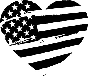 Flag Heart Vinyl Decal  4.5" x 4"  American Love Great on cars/tumbler sticker