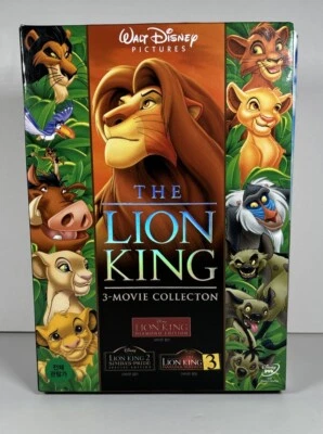 The Lion King Trilogy (DVD, 3 Disc Movie Set) Multiple Languages - Immagine 1 di 4