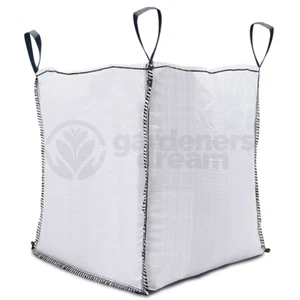 GardenersDream 1 Tonne FIBC Bulk Builders Bags w/ Handles Heavy White (1000kg) - Picture 1 of 55