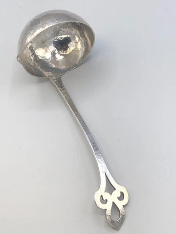 Gothic by Marshall Fields Sterling Silver Gravy Ladle 6 5/8", hand wrought Cover