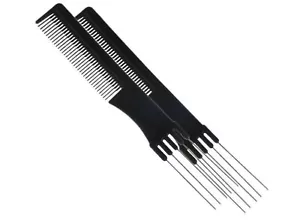 2x Teasing Teaser Comb W/ Metal Lifts Puffing Hair - Picture 1 of 2