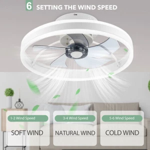 LED Ceiling Fan Light Dimmable Living Room Chandelier Lamp With Remote Control - Picture 1 of 16
