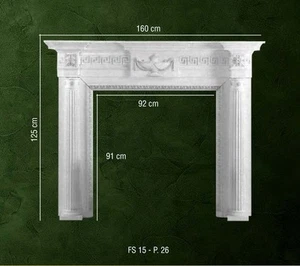 CORNICE RIVESTIMENTO CAMINETTO IN GESSO COD. FSB/15 - CAMINO ARREDO INTERNO - Foto 1 di 1