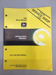 JOHN DEERE 520 SNOW BLOWER OPERATOR’S MANUAL OM-TY20850 ISSUE H6 - Picture 1 of 3