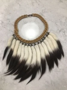 Collar bufanda de piel de cola de armiño de colección raro 15 (¿nativo americano?) - Imagen 1 de 9