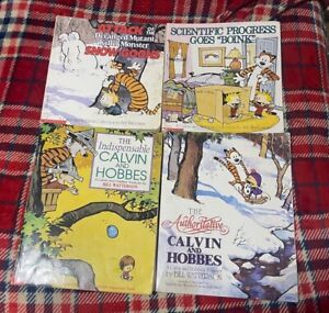  Indispensable, Authoritative, Attack Of, Scientific, 4 books Calvin & Hobbs