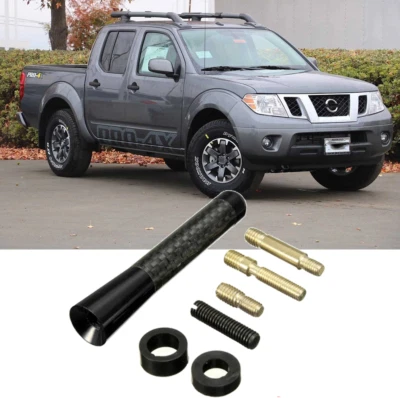 3" Short Carbon Black Antenna Mast Radio AM/FM For NISSAN FRONTIER 1998-2023 - Image 1 of 4