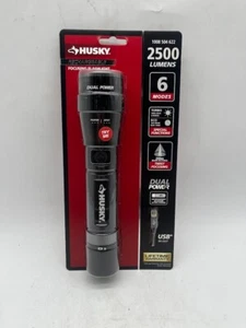 Torcia di messa a fuoco ricaricabile Husky 2500 lumen doppia potenza LED - Foto 1 di 4