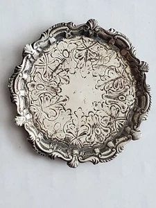Guglielmo Cini Sterling 925 Silber Puppenstube Miniaturen Tablett signiert unpoliert - Bild 1 von 4