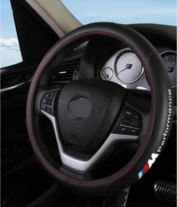 15" PU Leather+Carbon fiber Steering Wheel Cover For 1916-2025 BMW All Cars - Picture 1 of 8