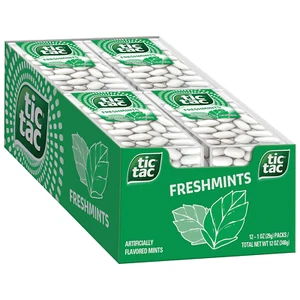 Tic Tac Freshmints 1 Ounce Pack of 12 Refreshing Breath Mints Gluten Free - Picture 1 of 6