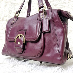 Coach F24690 Handtasche Leder weinrot gold Hardware Schnalle Vintage aus Japan - Bild 1 von 24