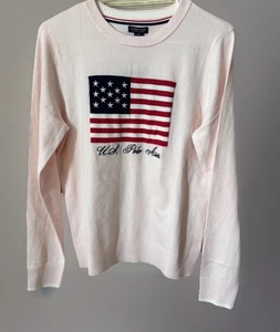 U.S. POLO ASSN Women’s Medium Pink, Crystal Rose Knit Light Weight Crew Neck - Picture 1 of 5