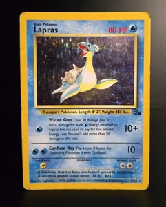 Pokémon TCG - LAPRAS - 10/62 - HOLO - RARE - UNLIMITED - FOSSIL (1999) WOTC - HP - Picture 1 of 3