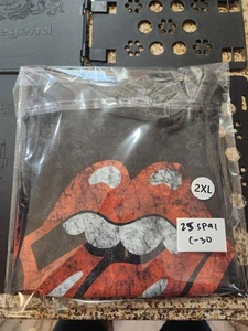 Vntg Style Acid Wash Rolling Stones Grey Tongue Logo Graphic Tee Shirt Men’s - Picture 1 of 5