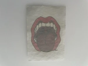 Vintage OPEN MOUTH TONGUE TONSILS Iron-On Transfer unused #11 - Picture 1 of 3