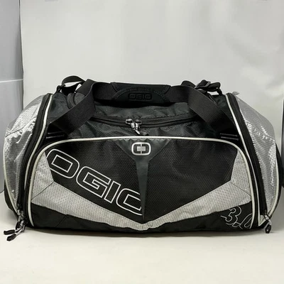 OGIO 3.0 Black/Silver Duffel Gym Travel Bag with Shoulder Strap & Shoe Section - Image 1 of 4