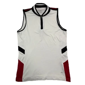 Lohla Sport Shirt Golf/Tennis Sleeveless White Blue Red Womens Top Sz M/L Tank - Picture 1 of 9