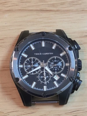 Vince Camuto VC/1064T1 relógio cronógrafo masculino 44mm mostrador preto ** FUNCIONANDO ** - Imagem 1 de 4