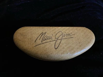 Gafas de sol genuinas Maui Jim tejidas imitación bambú estuche rígido con cubierta  Foto 1 de 4