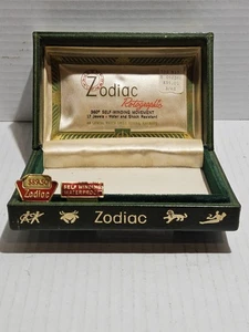VNTG Rare 1963 ZODIAC ROTOGRAPHIC Empty Watch Box Used Made In SWEDEN - Picture 1 of 8
