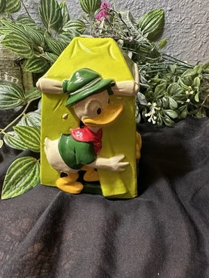 Donald Duck Vintage Coin Bank Piggy Bank Japan Walt Disney 1960 Unique Tent Scou - Image 1 of 4
